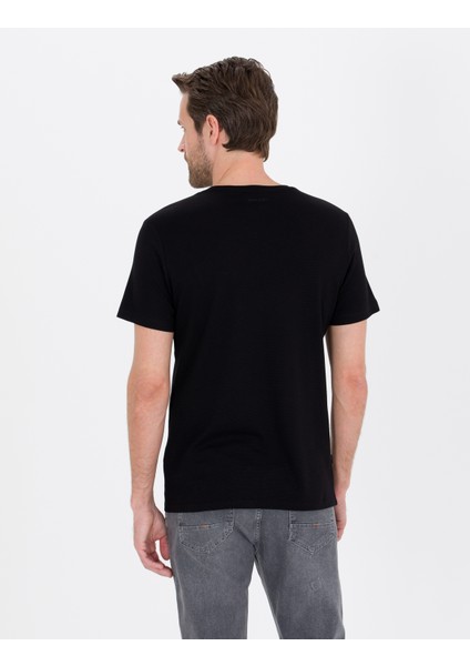 Erkek Siyah Slim Fit Basic Tişört 50267073-VR046 indirimleri