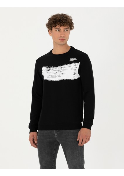 Erkek Siyah Regular Fit Sweatshirt 50272515-VR046
