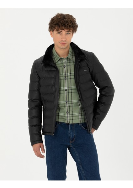 Erkek Siyah Suni Deri Mont 50280299-001 modelleri
