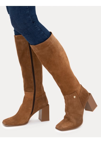 Kadın Kahverengi Topuklu Çizme 50277690-VR015 fiyatları