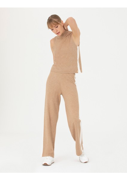 Kadın Bej Loose Fit Triko Pantolon 50276193-VR011
