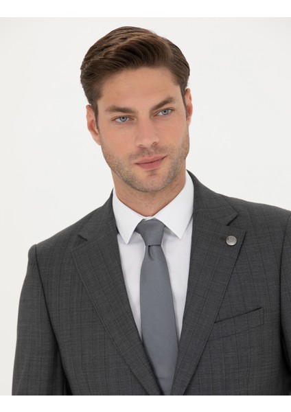 Erkek %100 Yün Füme Slim Fit Takım Elbise 50272783-VR058 fiyatları