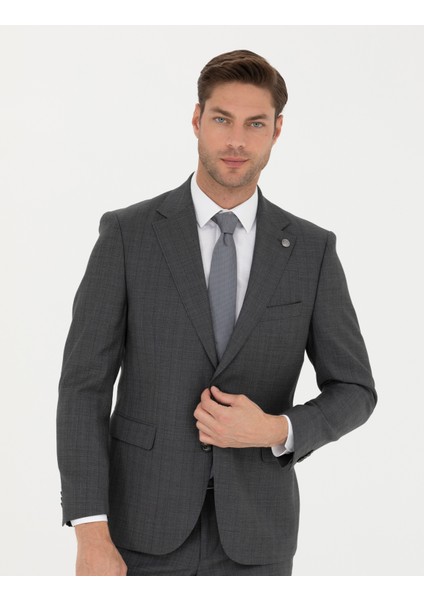 Erkek %100 Yün Füme Slim Fit Takım Elbise 50272783-VR058 modelleri