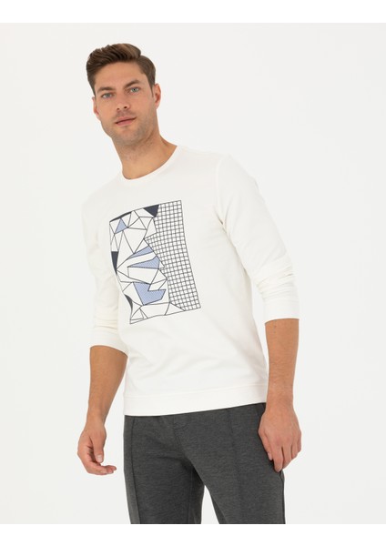 Erkek Ekru Regular Fit Sweatshirt 50273401-VR019 fırsatları