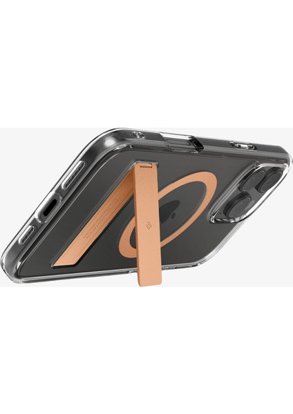 Caseology Apple iPhone 16 Pro ile Uyumlu ince MagSafe Kılıf Capella Mag Metal Stand'lı Sararma Karşıtı Hava Kanalı Teknolojisi™ Askeri Sınıf Koruma Clear Sepia Gold Şeffaf Kapak - ACS08307 indirimleri