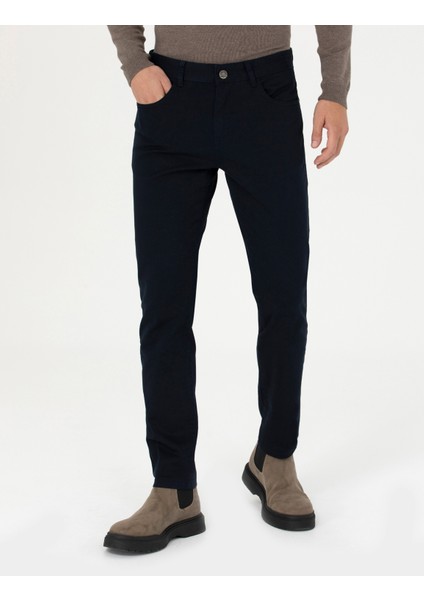 Erkek Lacivert Slim Fit Kanvas Pantolon 50278469-VR033 fiyatları