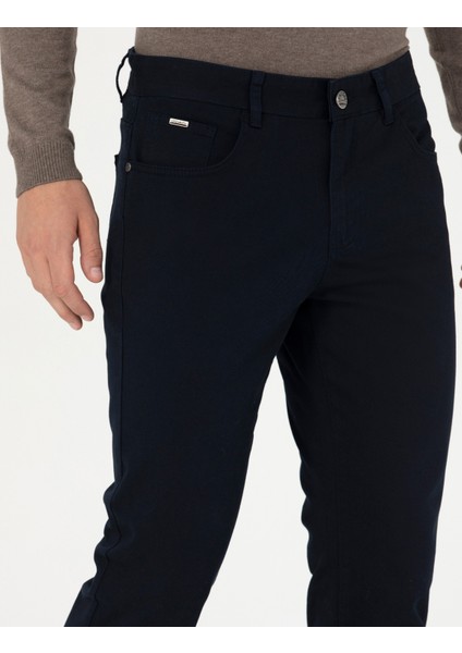 Erkek Lacivert Slim Fit Kanvas Pantolon 50278469-VR033 indirimleri