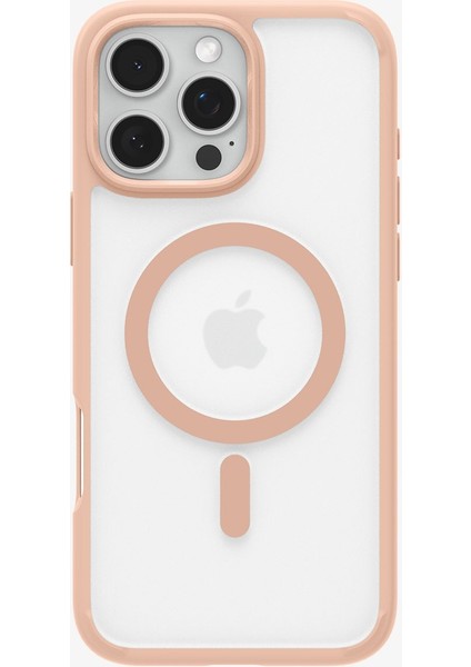 iPhone 16 Pro Kılıf Ultra Hybrid MagFit MagSafe özellikli Frost Rose Titanium - ACS08694