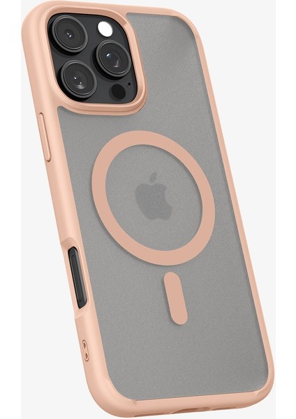 iPhone 16 Pro Kılıf Ultra Hybrid MagFit MagSafe özellikli Frost Rose Titanium - ACS08694