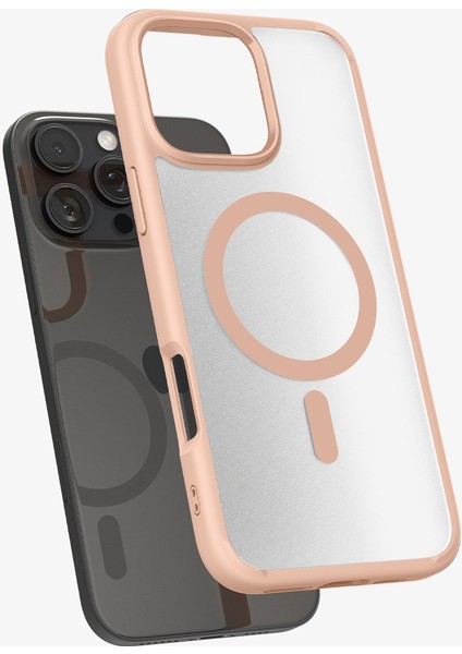 iPhone 16 Pro Kılıf Ultra Hybrid MagFit MagSafe özellikli Frost Rose Titanium - ACS08694
