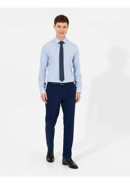 Erkek Açık Lacivert Slim Fit Kumaş Pantolon 50260475-VR059