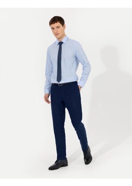 Erkek Açık Lacivert Slim Fit Kumaş Pantolon 50260475-VR059 modelleri