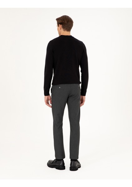 Erkek Antrasit Slim Fit Çizgili Kanvas Pantolon 50299528-VR006 fırsatları