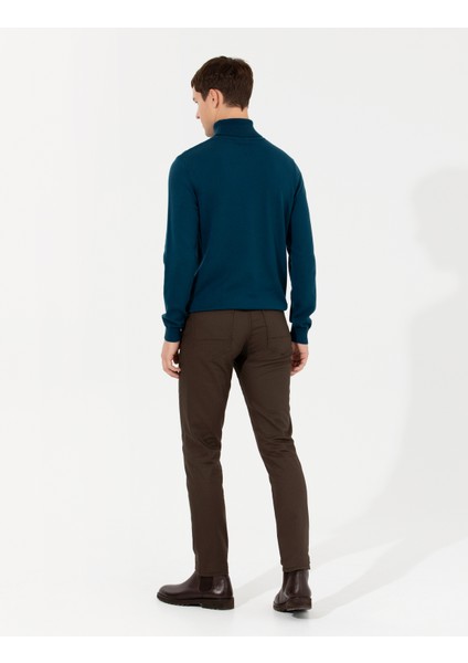 Erkek Kahverengi Slim Fit Kanvas Pantolon 50264764-VR029 fırsatları