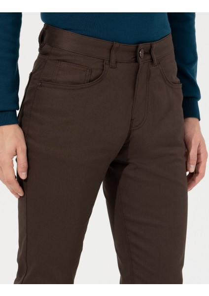 Erkek Kahverengi Slim Fit Kanvas Pantolon 50264764-VR029 indirimleri