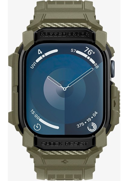 Apple Watch 46mm Seri 10 Kılıf & Kordon Kayış Rugged Armor Pro Vintage Khaki - ACS08608