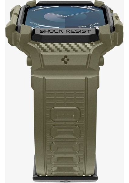 Apple Watch 46mm Seri 10 Kılıf & Kordon Kayış Rugged Armor Pro Vintage Khaki - ACS08608
