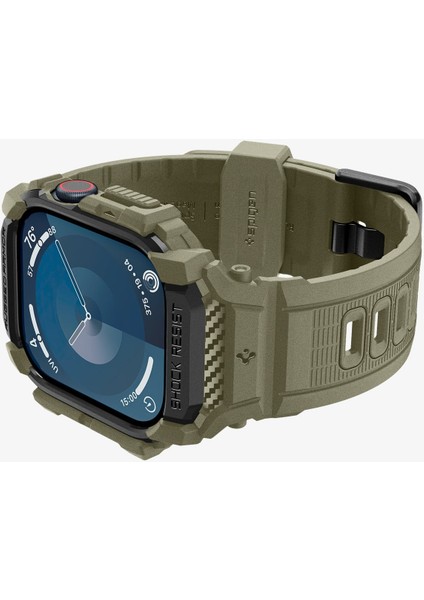 Apple Watch 46mm Seri 10 Kılıf & Kordon Kayış Rugged Armor Pro Vintage Khaki - ACS08608