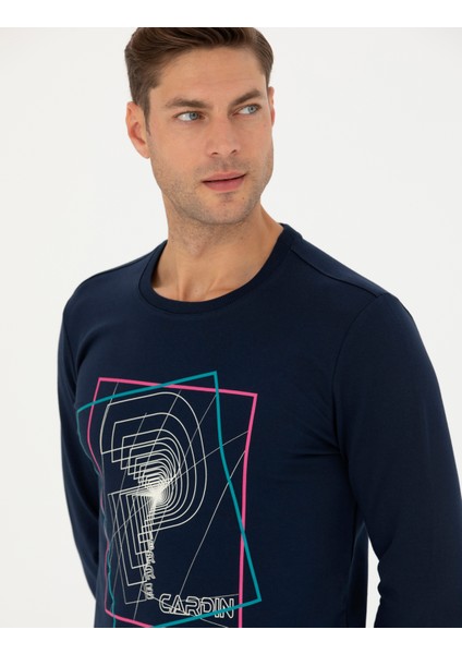 Erkek Lacivert Regular Fit Sweatshirt 50273402-VR033