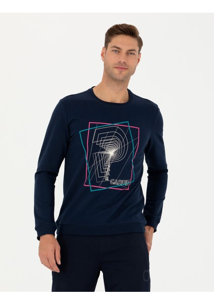 Erkek Lacivert Regular Fit Sweatshirt 50273402-VR033