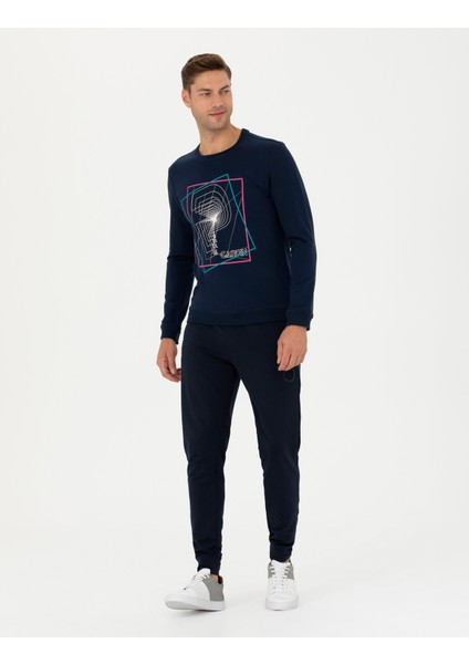 Erkek Lacivert Regular Fit Sweatshirt 50273402-VR033
