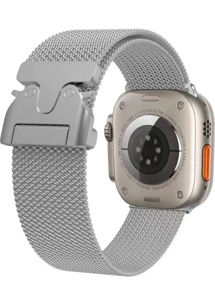 natürel Titanyum Apple Watch Ultra Band 42-44-45-49MM S10 46MM Milanese Bilezik 10 9 8 7 6 5 Se 4 4