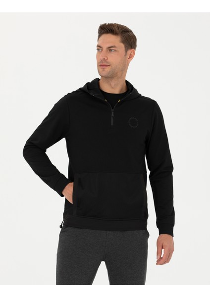 Erkek Siyah Regular Fit Kapüşonlu Sweatshirt 50273900-VR046 modelleri