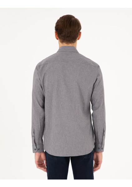 Erkek Antrasit Slim Fit Uzun Kollu Gömlek 50297468-VR006 indirimleri