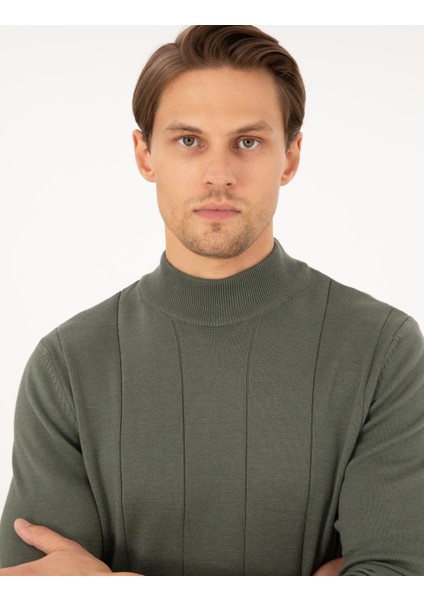 Erkek Duman Slim Fit Yarım Balıkçı Yaka Triko Kazak 50300460-VR210 fiyatları