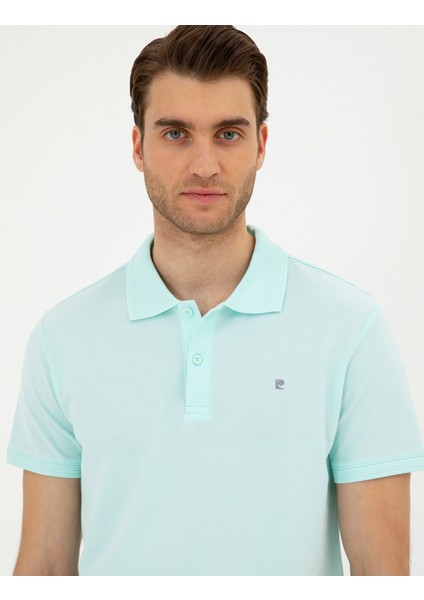 Erkek Su Yeşili Slim Fit Basic Tişört 50291625-VR048