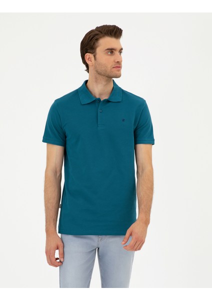 Erkek Zümrüt Slim Fit Basic Tişört 50291625-VR055