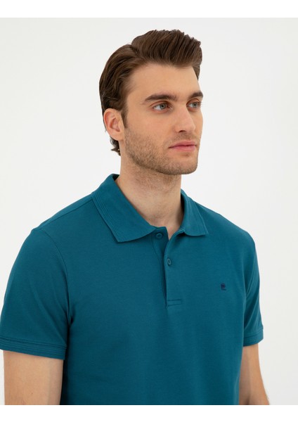 Erkek Zümrüt Slim Fit Basic Tişört 50291625-VR055
