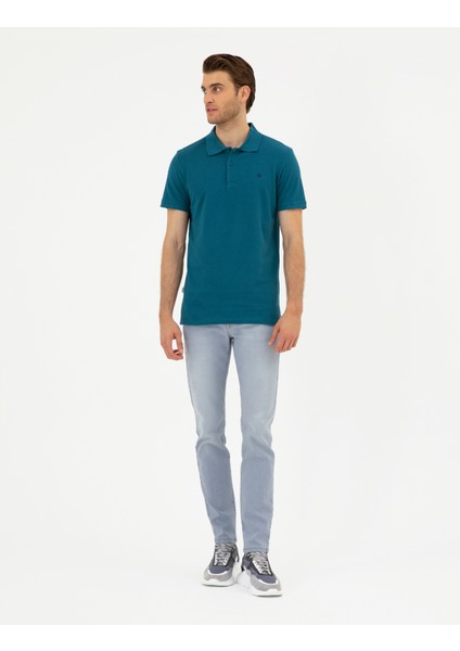 Erkek Zümrüt Slim Fit Basic Tişört 50291625-VR055
