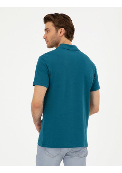 Erkek Zümrüt Slim Fit Basic Tişört 50291625-VR055