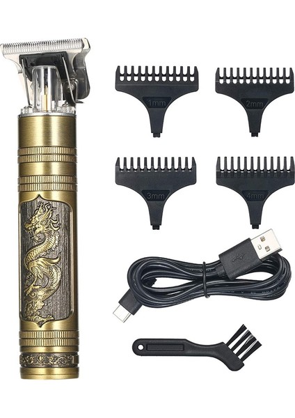 Erkekler Için Saç Kesme Makinesi Şarj Edilebilir Konu Gravür Giyotin USB Elektrikli Berber Tıraş Makinesi (Yurt Dışından)