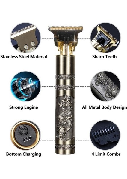 Profesyonel T9 Elektrikli Giyotin Metal Gövde Tıraş Makinesi Erkek Akülü Saç (Yurt Dışından) fırsatları