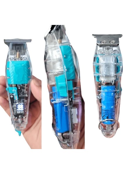 Daling DL-1631 Tam Şeffaf Görünür Vücut LED Dispaly Saç Kesme Makinesi Tam Şeffaf Görünür Profesyonel Saç Kesme Makinesi Giyotin (Yurt Dışından)