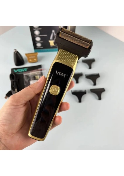Vgr V-366 Çift Bıçak Net Iki Hız Şarj Edilebilir Elektrikli Sakal Burun Saç Berber Tıraş Makinesi 3 In 1 Erkekler LED Ekranlı (Yurt Dışından) modelleri