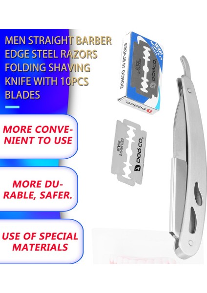 Tıraş Jiletleri Taşınabilir Seyahat Paslanmaz Çelik Giyotin 10 Adet Bıçaklı (Yurt Dışından) indirimleri