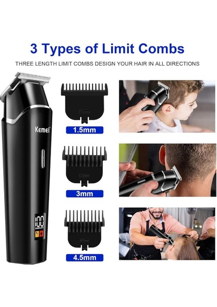 Profesyonel Saç Kesme Makinası Şarjlı Sakal Kesme Makinesi Kemeı KM-1113 (Yurt Dışından) modelleri