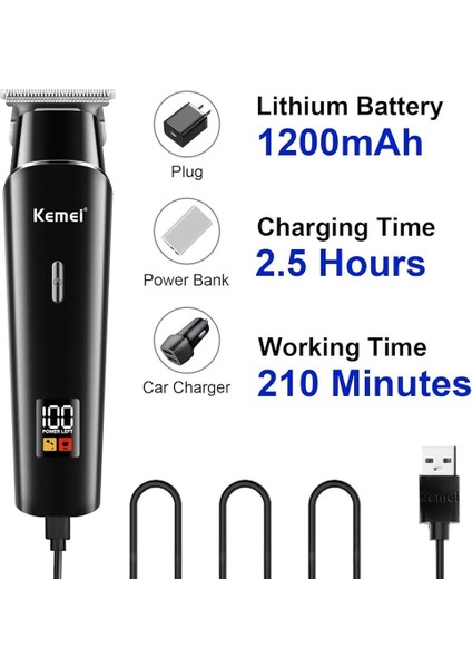 Profesyonel Saç Kesme Makinası Şarjlı Sakal Kesme Makinesi Kemeı KM-1113 (Yurt Dışından) fırsatları
