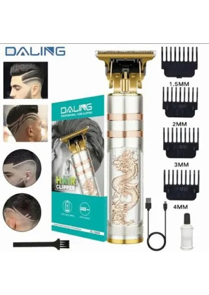 Erkekler Için Daling Saç Kesme Makinesi Güçlü Gövde Şarj Edilebilir (Yurt Dışından)