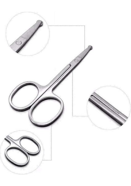 Erkek Burun Saç Kesim Kaş Yuvarlak Kafa Giyotin Yüz Bakım Makası Manikür Küçük Çok Fonksiyonlu (Yurt Dışından) modelleri