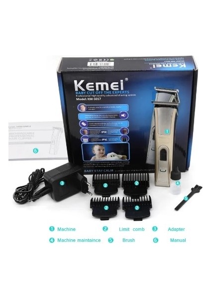 Yeni Orignal Kemei Km 5017 Erkekler Için Orijinal Saç Kesme Makinesi ve Giyotin (Yurt Dışından) fiyatları