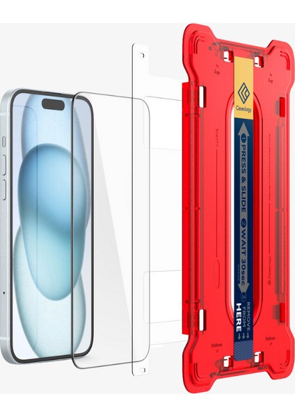 Apple iPhone 16 Cam Ekran Koruyucu Kolay Kurulum Snap Fit (2 Adet) - AGL07948