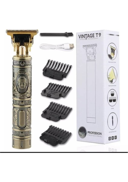 Vintage T9 Kablosuz Saç Kesme Makinesi: Erkekler Için Hassas Saç Kesme Makinesi, Sıfır Aralıklı Kesim, Profesyonel USB Sakal Tıraş - Bakımda Retro Zarafet. (Yurt Dışından)
