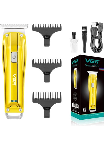 Vgr V-955 Profesyonel Şarj Edilebilir Akülü Saç Kesme Makinesi, Paslanmaz Çelik Bıçaklı, USB Şarj Kablosu, Erkekler Için 3 Kılavuz Tarağı (Yurt Dışından)