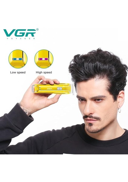 Vgr V-955 Profesyonel Şarj Edilebilir Akülü Saç Kesme Makinesi, Paslanmaz Çelik Bıçaklı, USB Şarj Kablosu, Erkekler Için 3 Kılavuz Tarağı (Yurt Dışından)