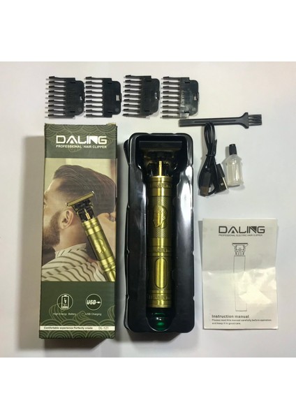 Yeni Dalıng Profesyonel Saç Kesme Makinesi Orijinal Metal Gövde Şarjlı Elektrikli Akülü Saç Düzeltici Tıraş Makinesi Erkekler Için DL-121 (Yurt Dışından) fırsatları