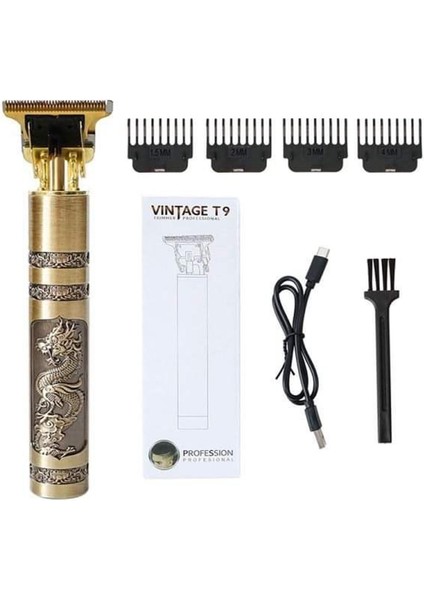 Vıntage T9- Şarjlı Elektrikli Saç Kesme Makinesi | Saç Kesme Makinesi | Metal Gövdeli Sıfır Mesafe Tıraş Makinesi (Yurt Dışından)